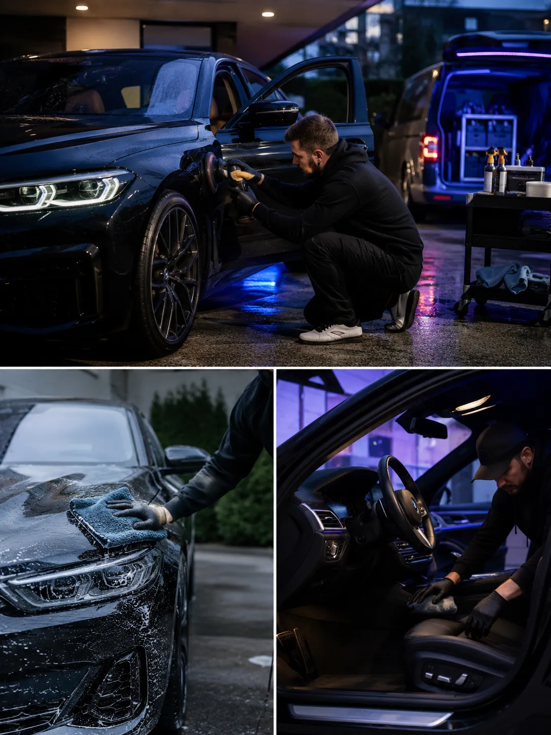 Platinum Detail technician working on premium car detailing in Antwerp